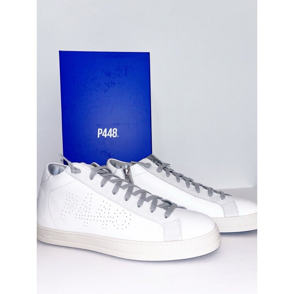 WOMEN'S P448 John Mid Rise White Sneakers - Size 43 (US 12.5-13)